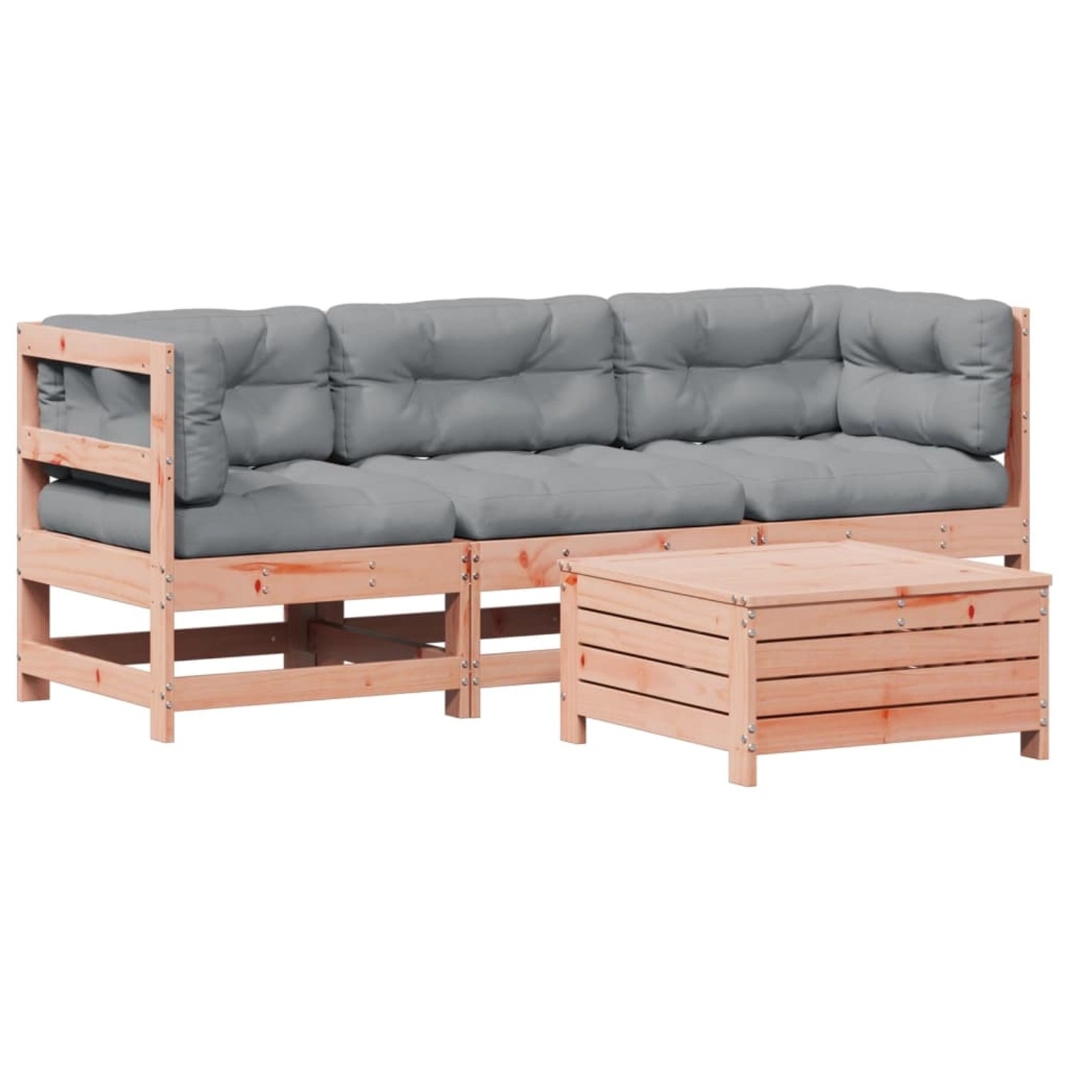 vidaXL 4-Tlg Garten-Lounge-Set mit Kissen Massivholz Douglasie 3250790 günstig online kaufen