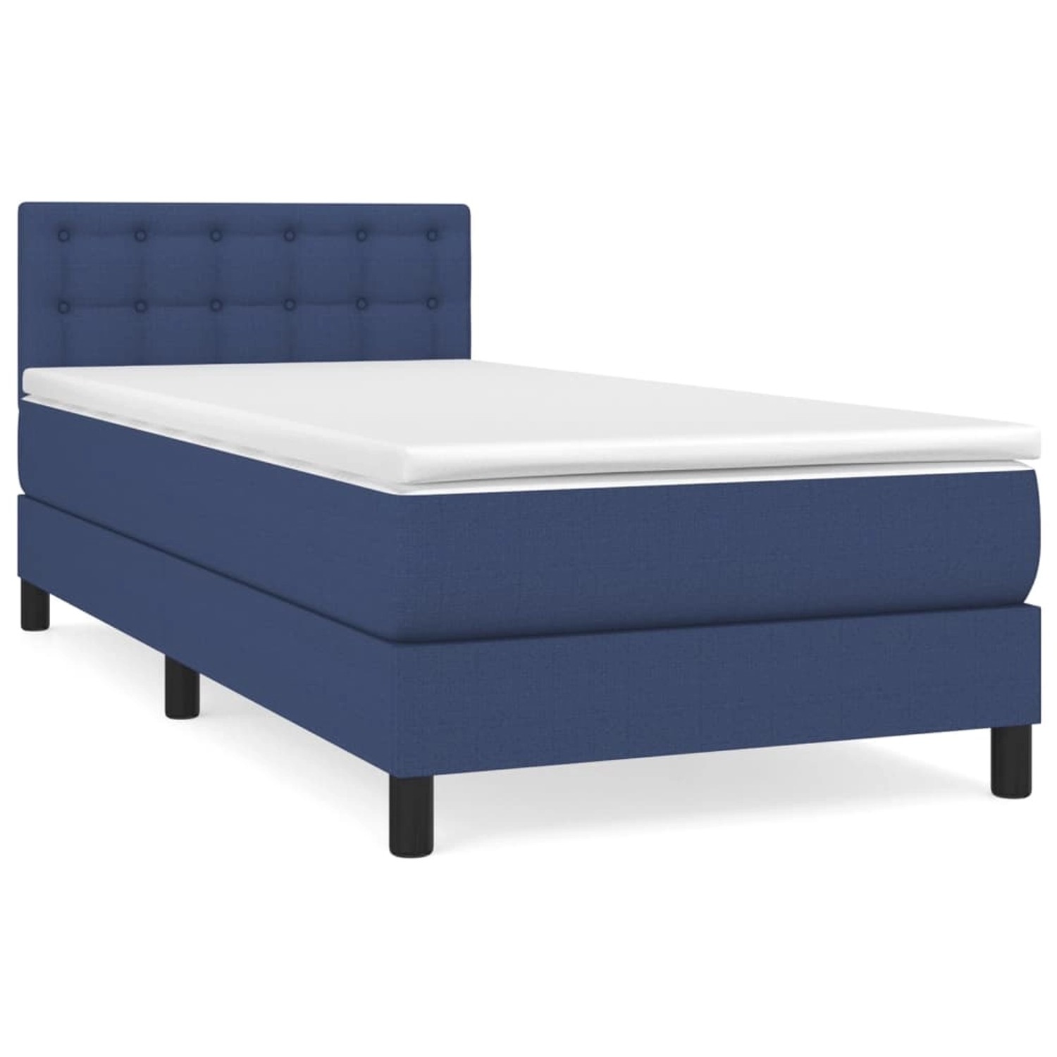 vidaXL Boxspringbett mit Matratze Blau 90x190 cm Stoff1467638 günstig online kaufen