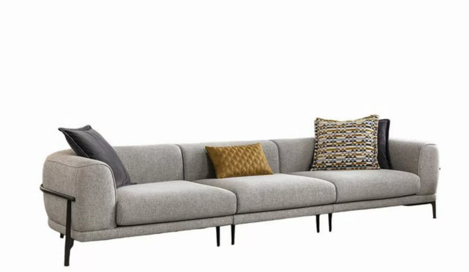 Xlmoebel 3-Sitzer Dreisitzer Couch 3er Sofa Modern Grau Stoff Neu, 1 Teile, günstig online kaufen