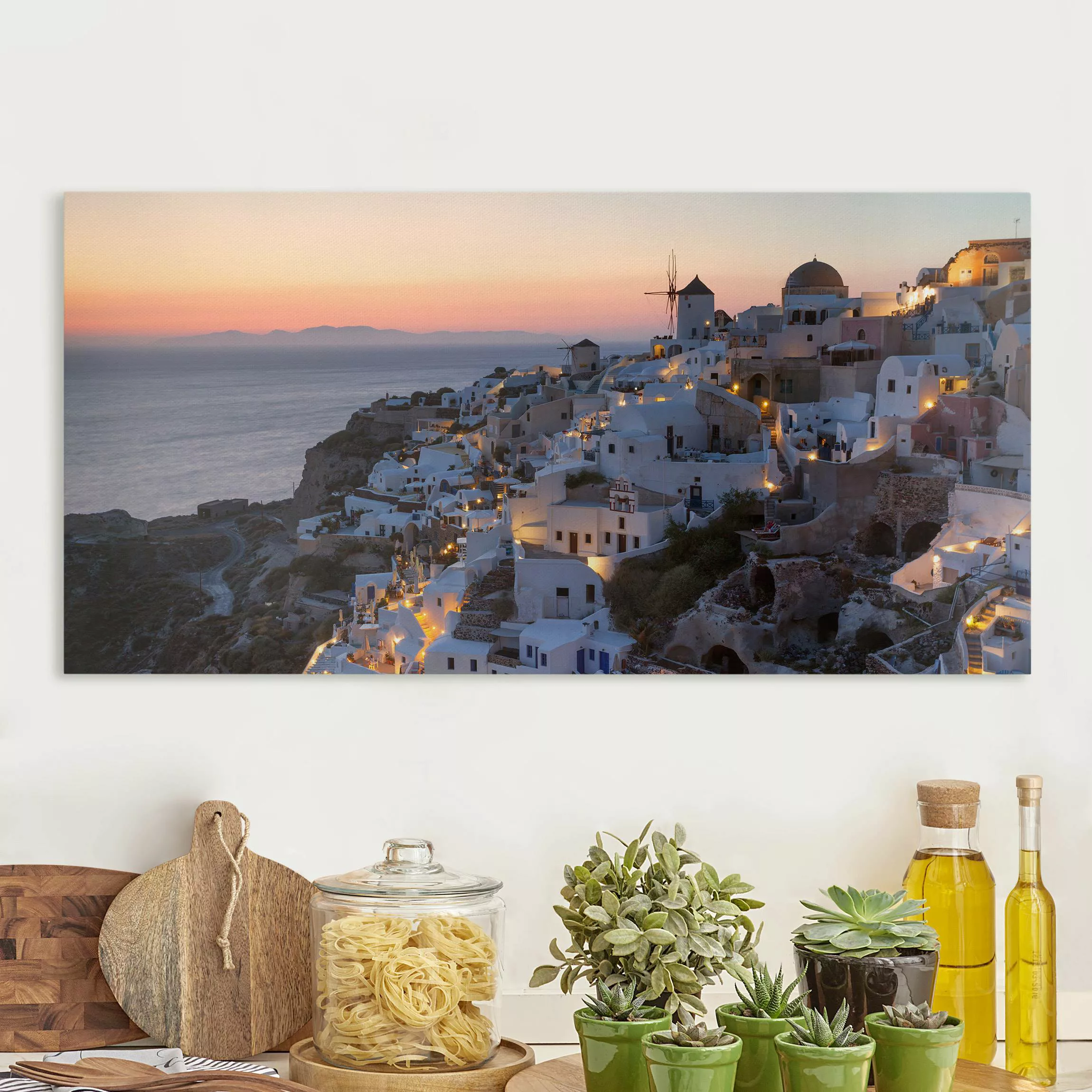 Leinwandbild Santorini bei Nacht günstig online kaufen