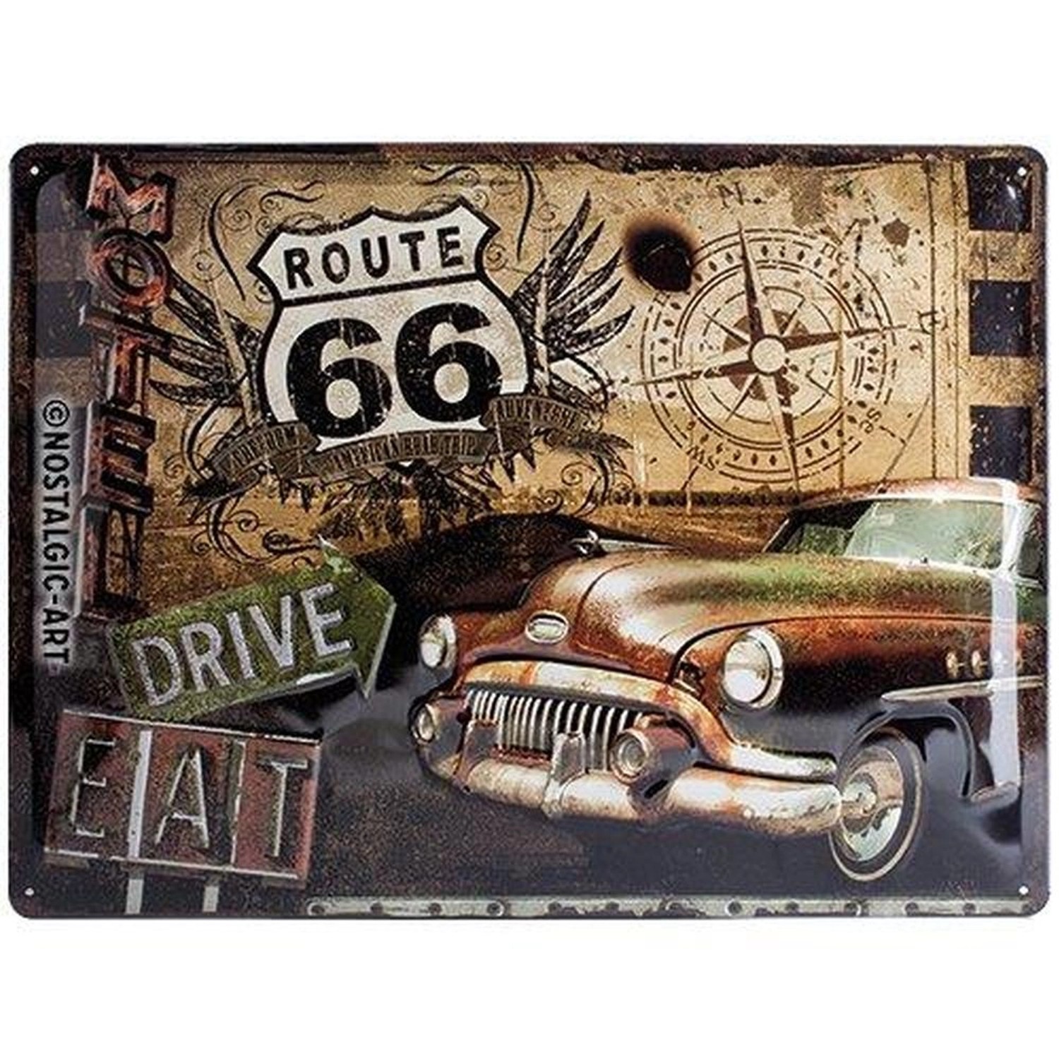 Nostalgic-Art Blechschild 30 x 40 cm - US Highways - Route 66 Road Trip günstig online kaufen