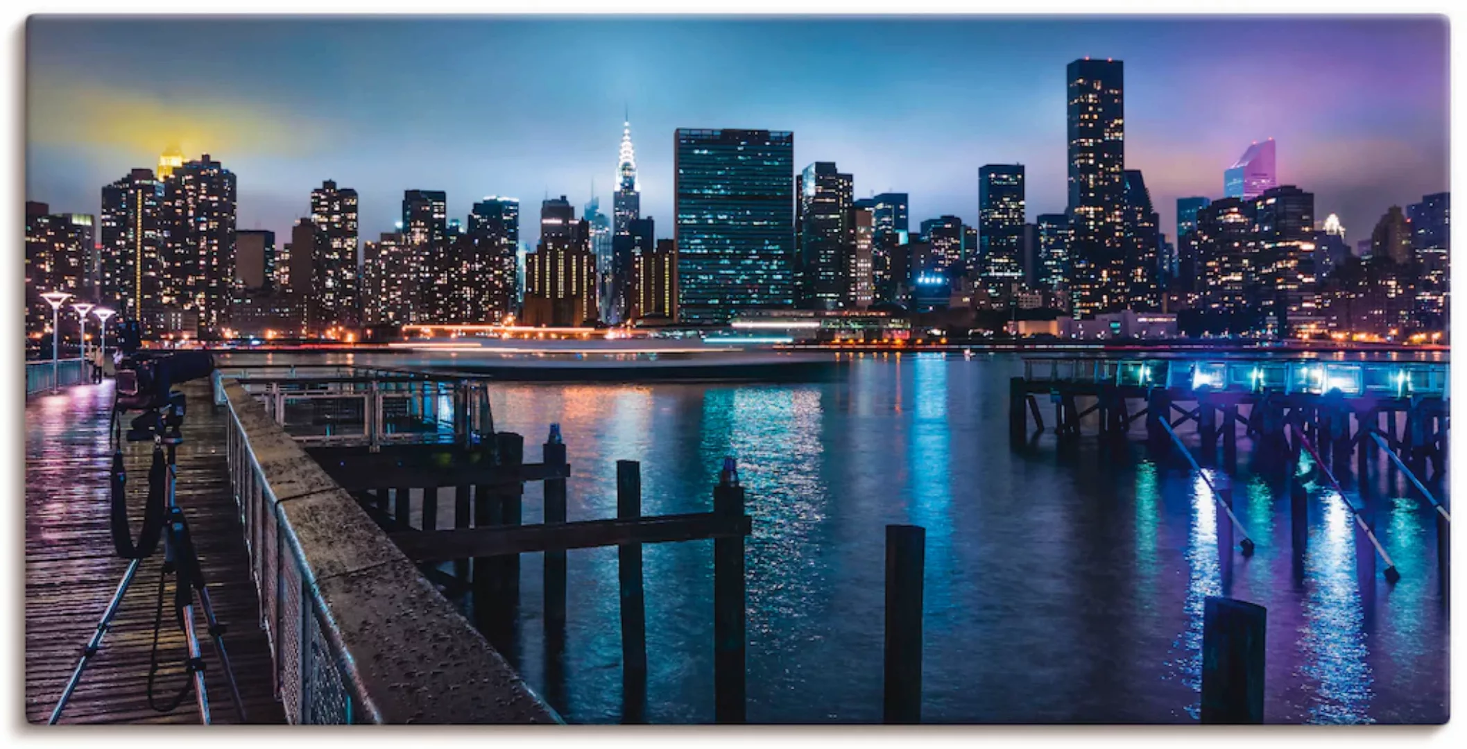 Artland Wandbild »New York Manhattan im Abendlicht«, Amerika, (1 St.), als günstig online kaufen