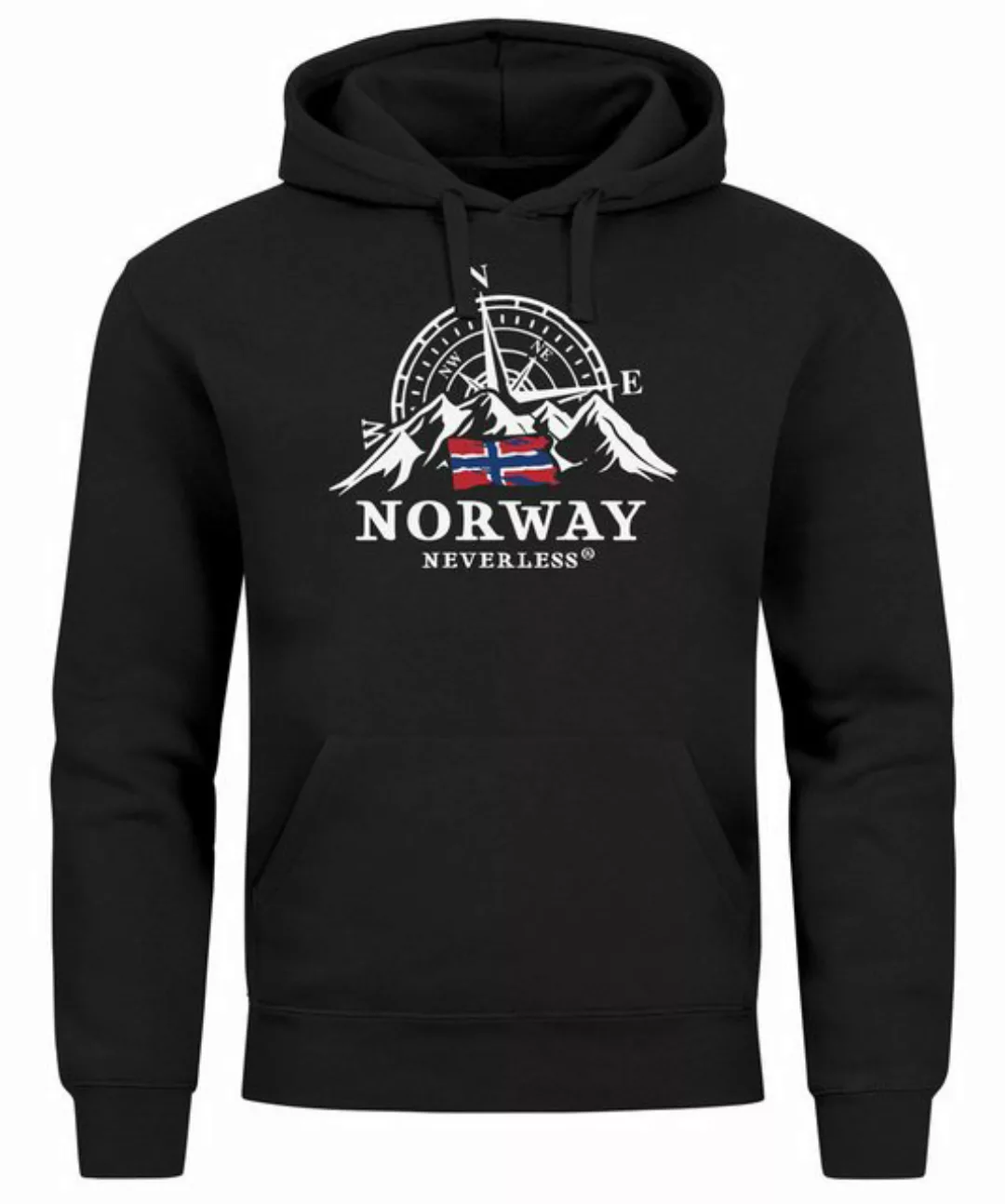 Neverless Hoodie Hoodie Herren Norwegen Flagge Skandinavien Nordisch Kompas günstig online kaufen