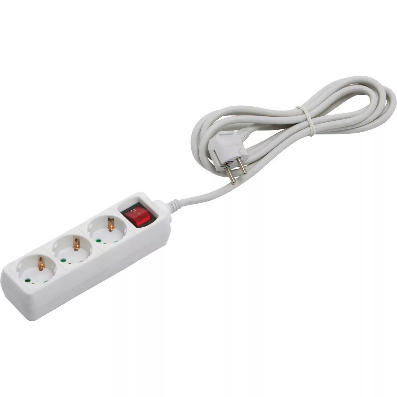 Steckdosenleiste 3-fach mit Schalter Weiß 3 m günstig online kaufen