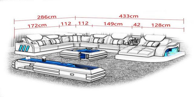 Xlmoebel Ecksofa Eckcouch Besondere Wohnlandschaft Polster Eckgarnitur Sofa günstig online kaufen