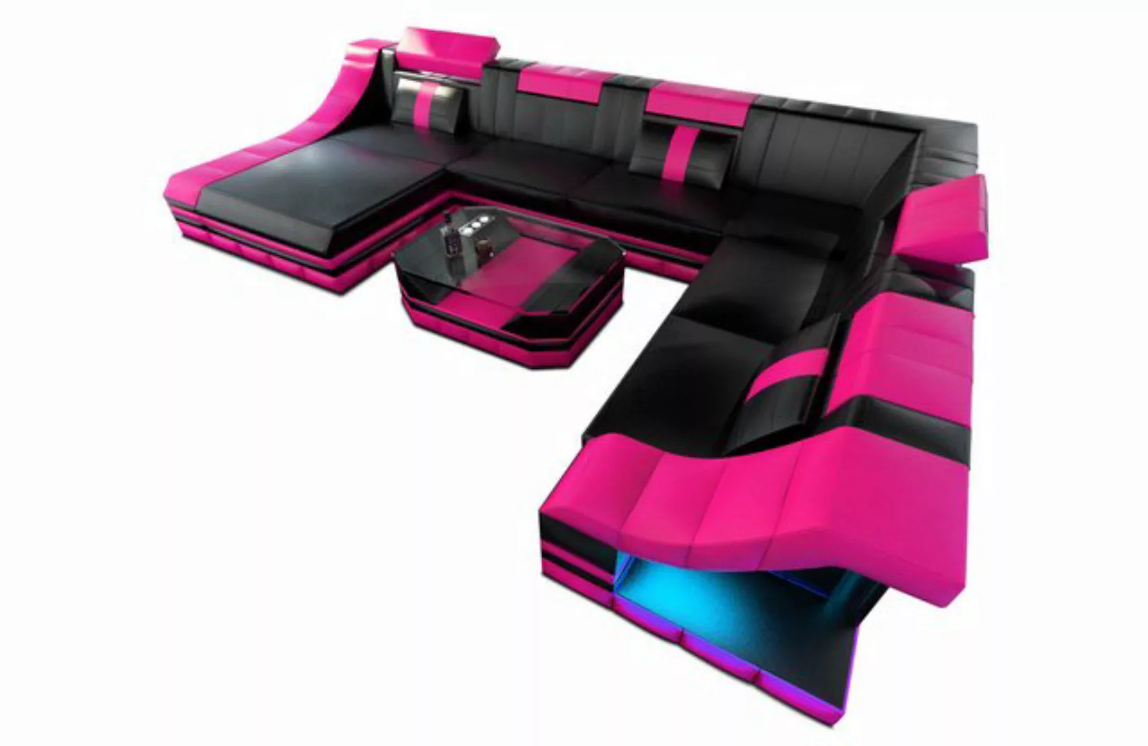 Sofa Dreams Wohnlandschaft Ledercouch Sofa Leder Turino XXL U Form Ledersof günstig online kaufen