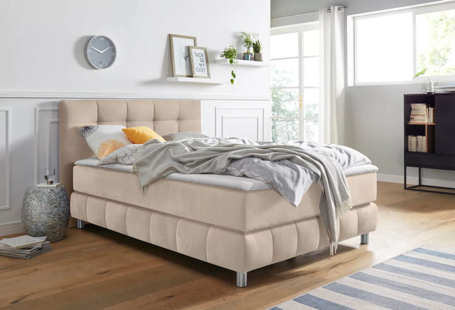 andas Boxspringbett "Salo XXL", in Samtoptik oder Struktur, 6 Breiten in Üb günstig online kaufen