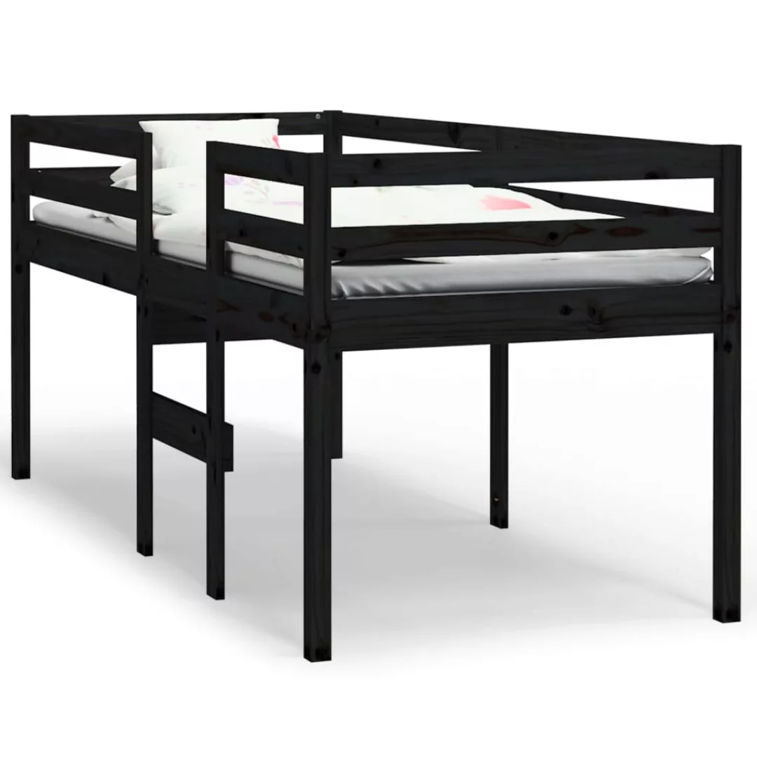 Vidaxl Hochbett Schwarz 75x190 Cm Massivholz Kiefer günstig online kaufen