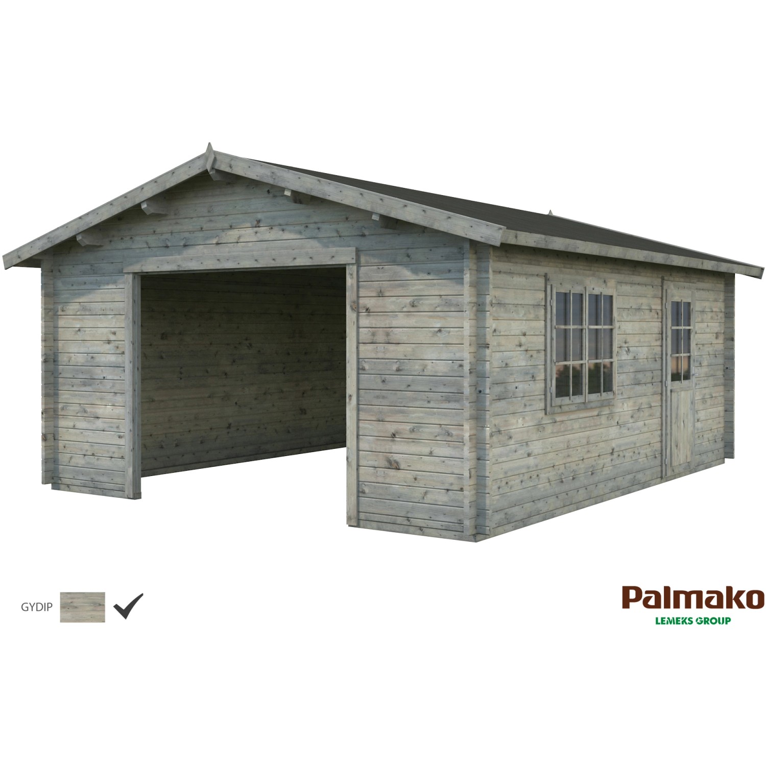 Palmako Holzgarage Roger ohne Tor Grau tauchgrundiert 540 cm x 540 cm günstig online kaufen