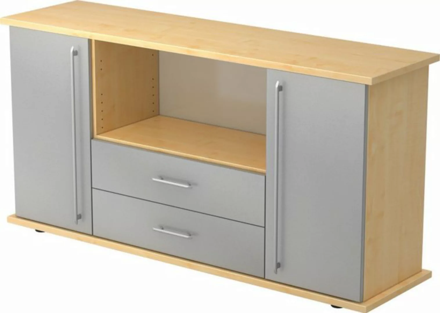 Aktenschrank Sideboard SB 2OH 2 Schübe BxTxH 166,1x44,8x84cm Griff RE Ahorn günstig online kaufen