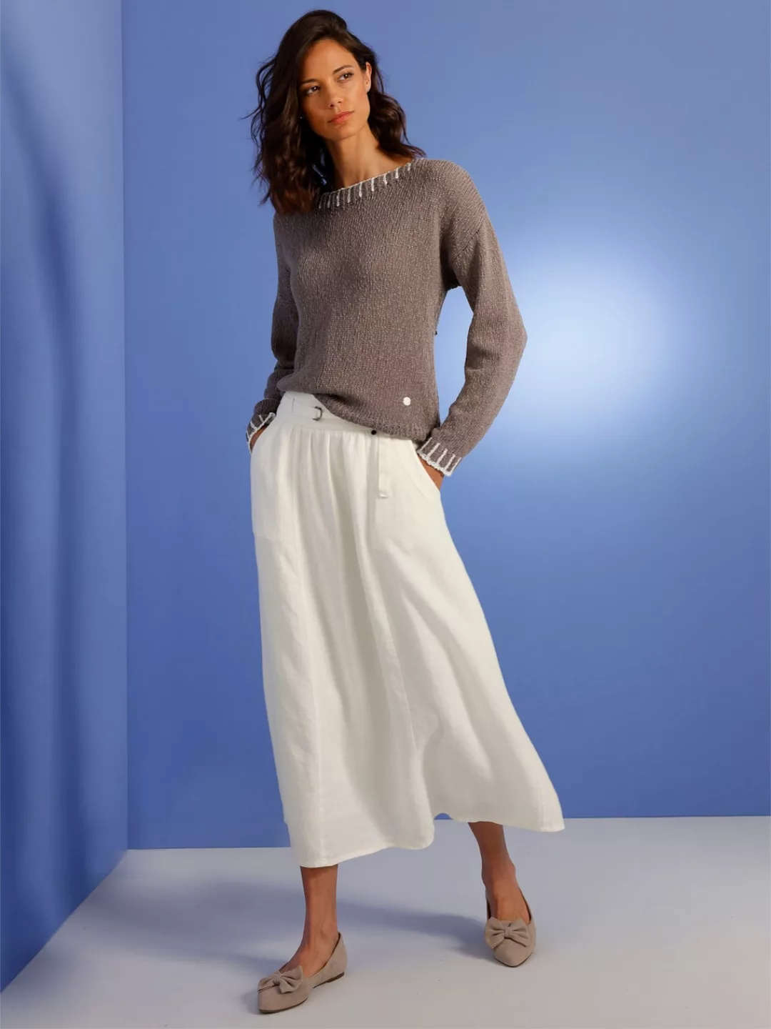 CREATION L PREMIUM Strickpullover "Leinen-Baumwoll-Pullover" günstig online kaufen