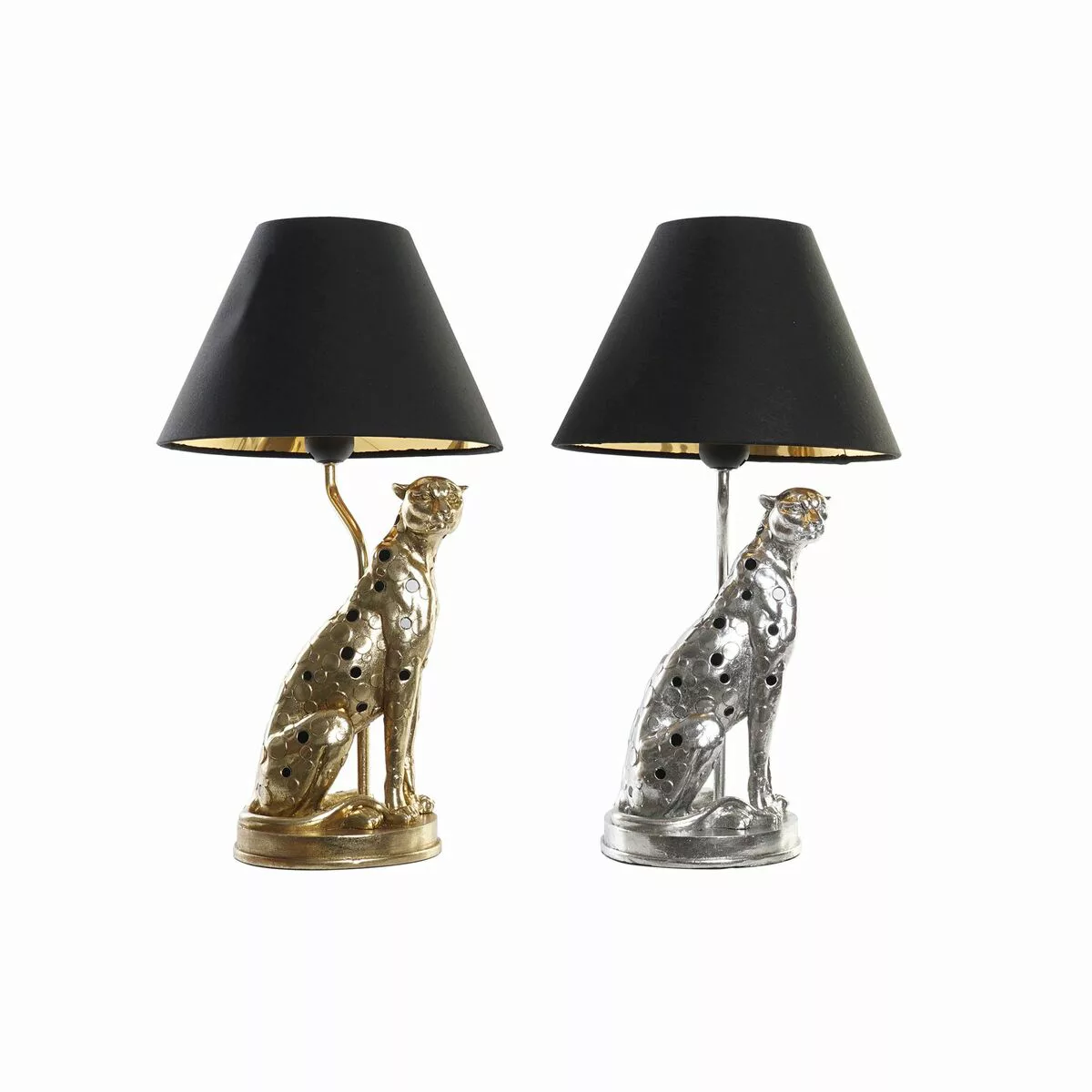 Tischlampe Dkd Home Decor Silberfarben Schwarz Golden Kolonial 220 V 50 W ( günstig online kaufen
