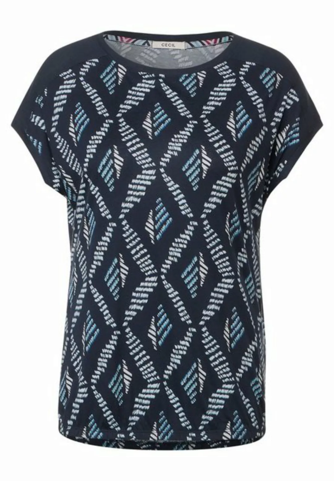 Cecil T-Shirt, mit dem unifarbenen Schulterdetail günstig online kaufen