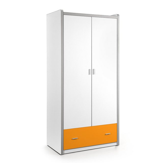 Lomadox Kleiderschrank 2-türig, 100cm breit, in weiß/orange günstig online kaufen