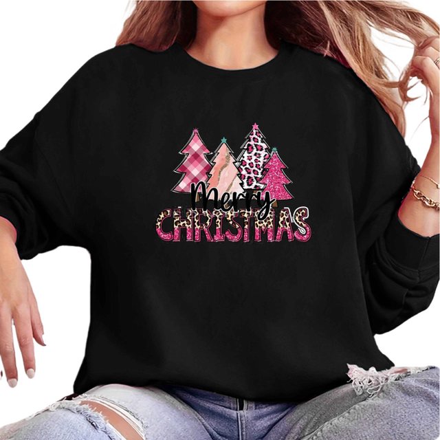 MC Star Weihnachtssweatshirt Frohe Weihnachten-Sweatshirt für Damen, karier günstig online kaufen