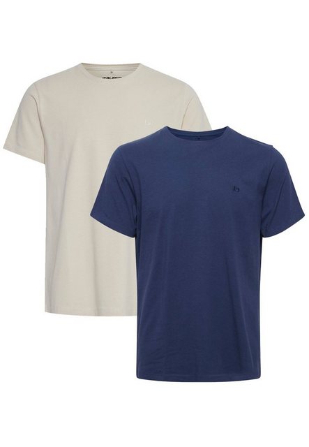 Blend T-Shirt Rundhals T-Shirt 2-er Stück Pack Basic Shirt 4817 in Grau-Bla günstig online kaufen