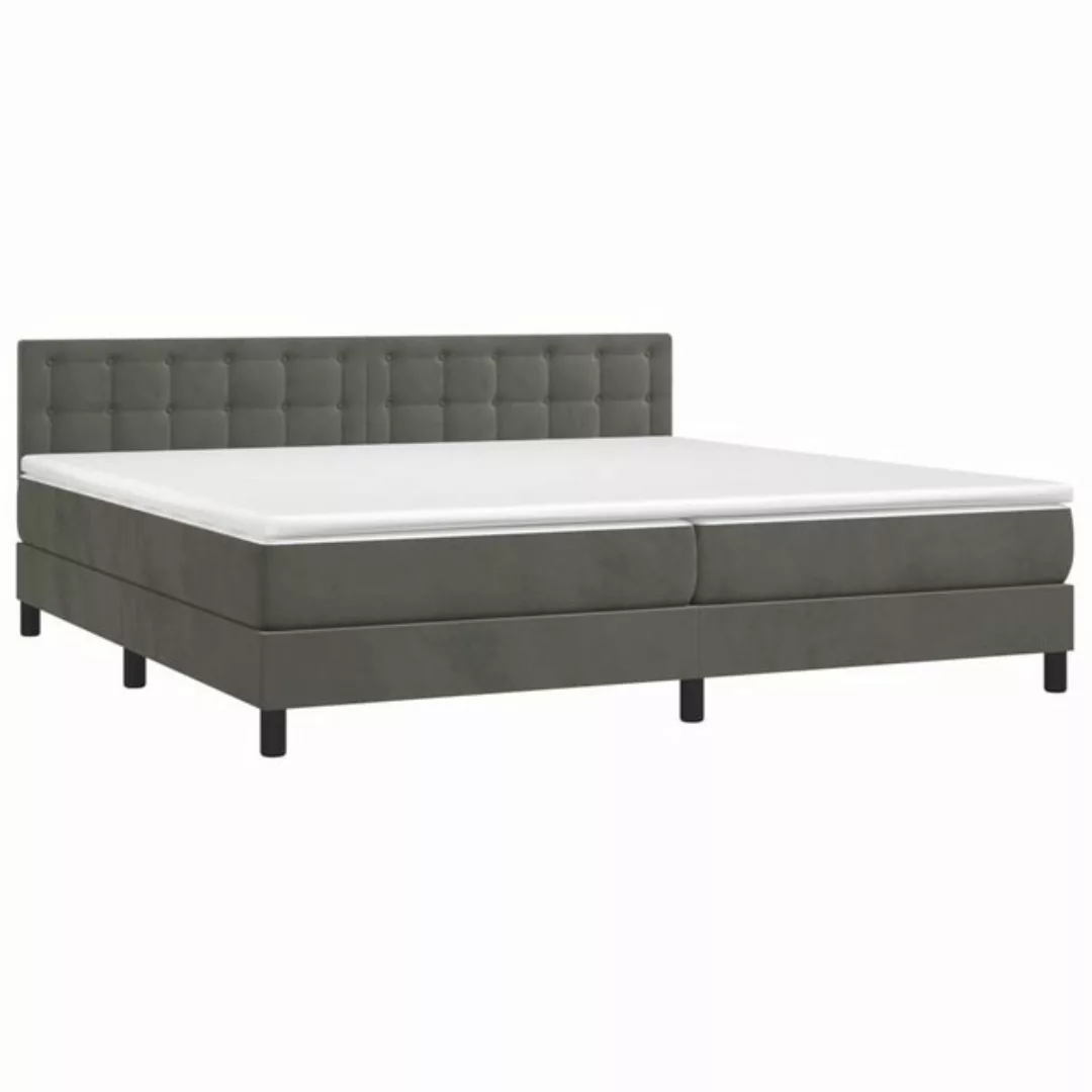 furnicato Bett Boxspringbett mit Matratze Dunkelgrau 200x200 cm Samt (1-tlg günstig online kaufen