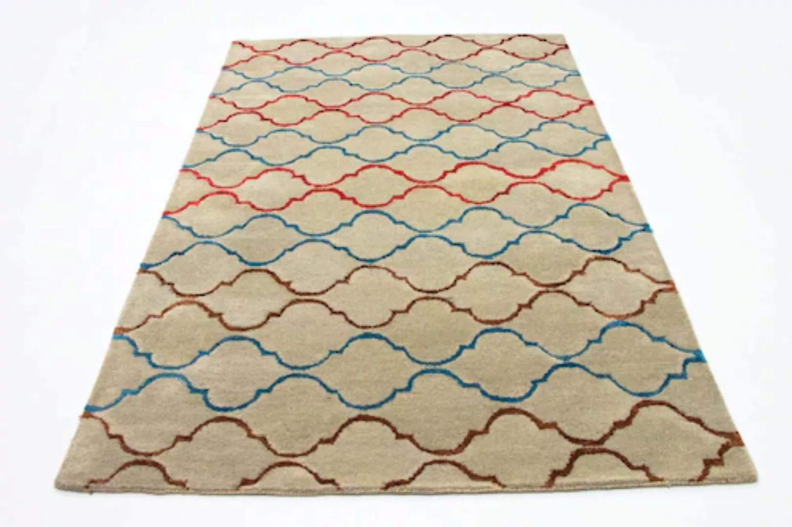 morgenland Wollteppich »Designer Teppich handgetuftet beige«, rechteckig günstig online kaufen