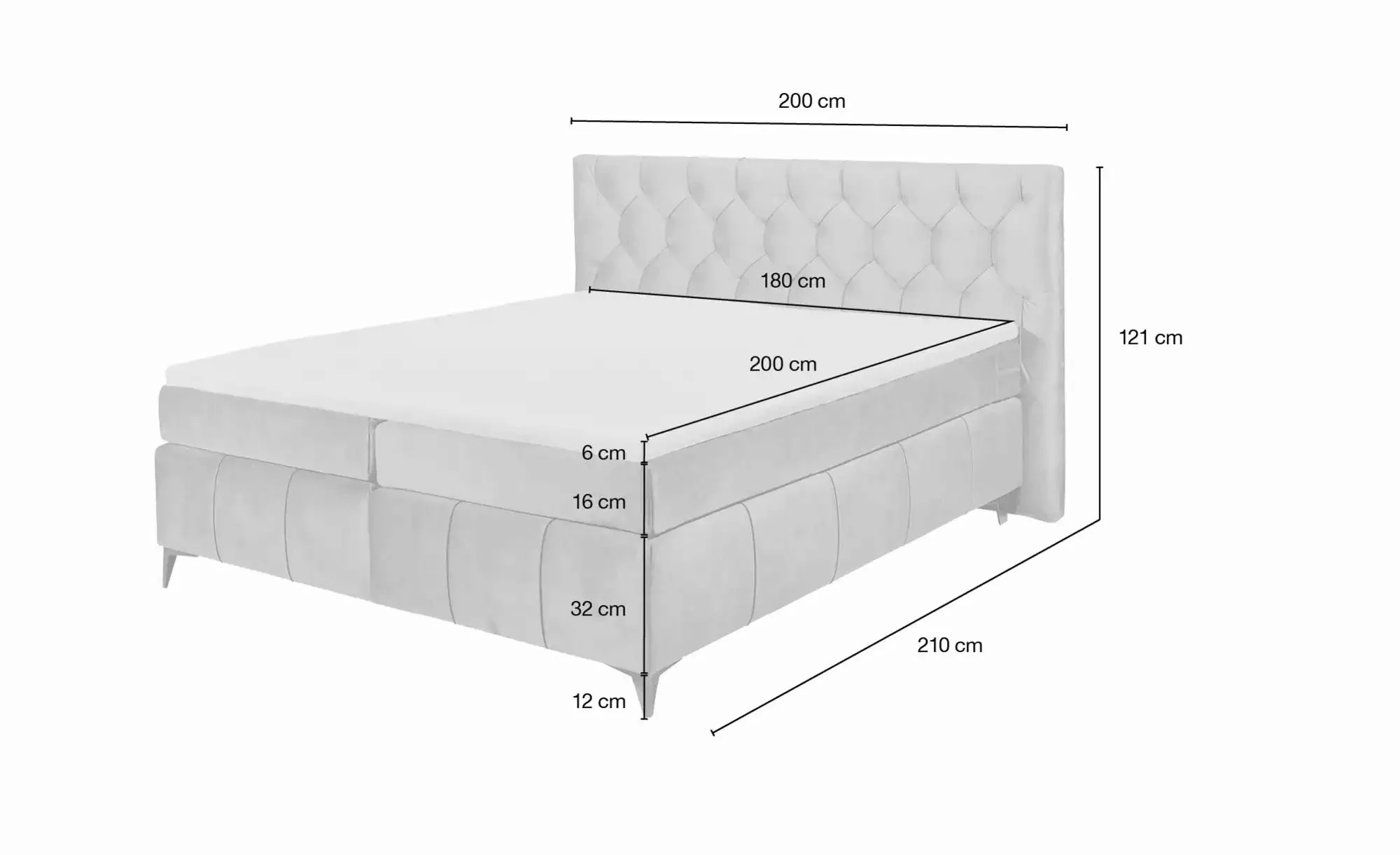 ED EXCITING DESIGN Boxspringbett "Pembroke", inkl. Topper günstig online kaufen