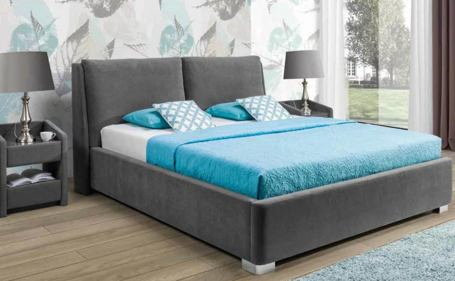 JVmoebel Bett, Design Bett Schlafzimmer Betten Textil Leder Hotel Luxus Pol günstig online kaufen