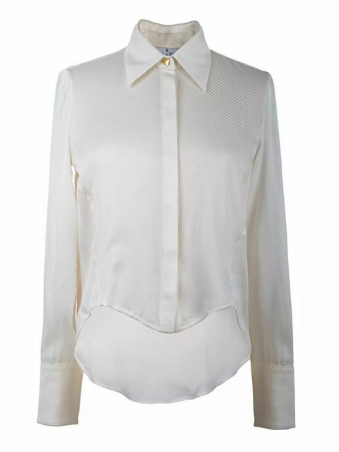 RUA & RUA Hemdbluse aus Seide Asymmetrisches Satin Hemd Bluse in Weiß. (1-t günstig online kaufen