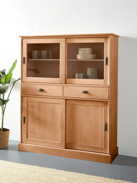 Home affaire Highboard "Schröder", mit 2 Glas- u. 2 Holztüren, 2 Schubkaste günstig online kaufen