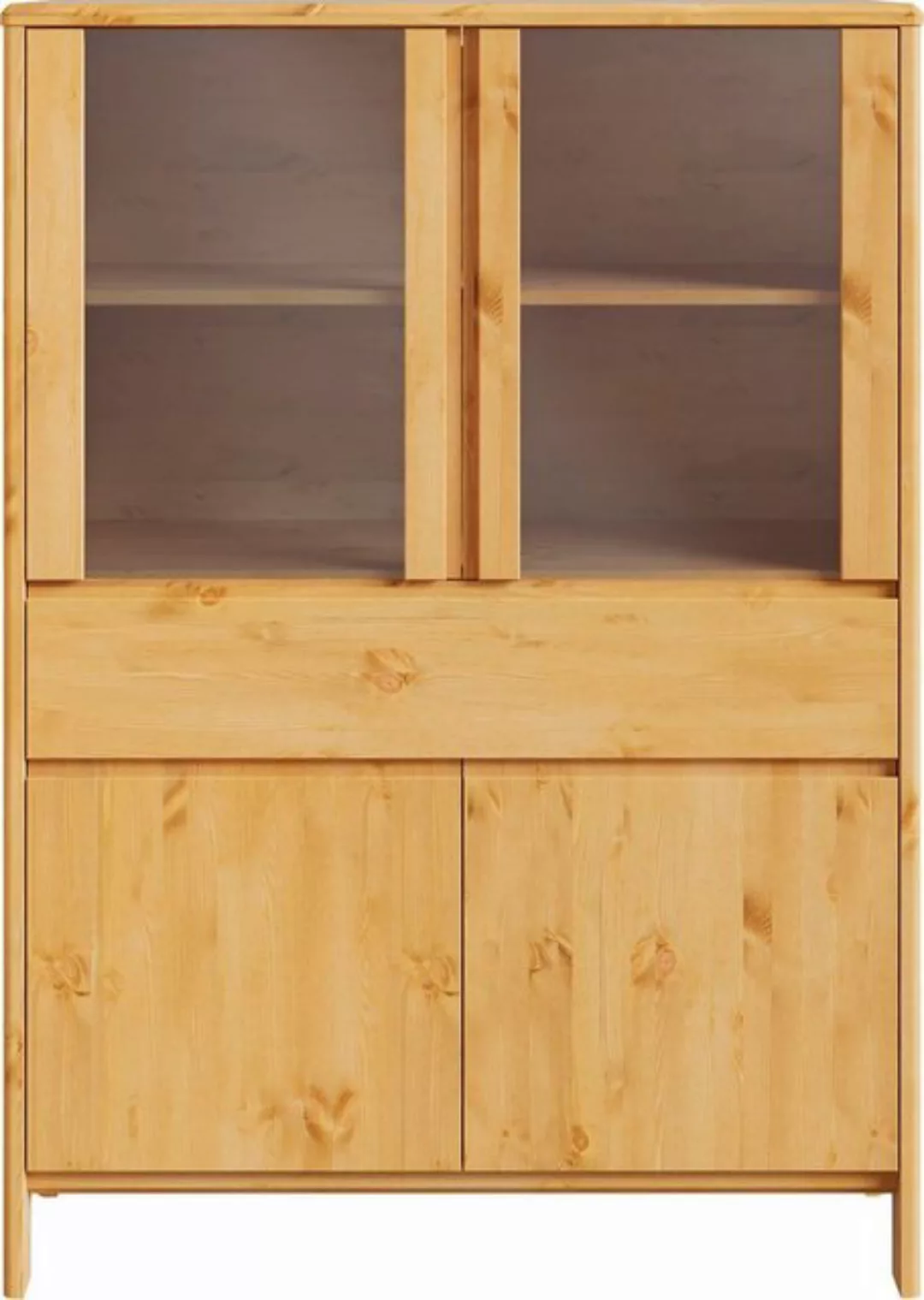 Home affaire Hochschrank Luven zertifiziertes Massivholz, Höhe 137 cm, 4 Tü günstig online kaufen