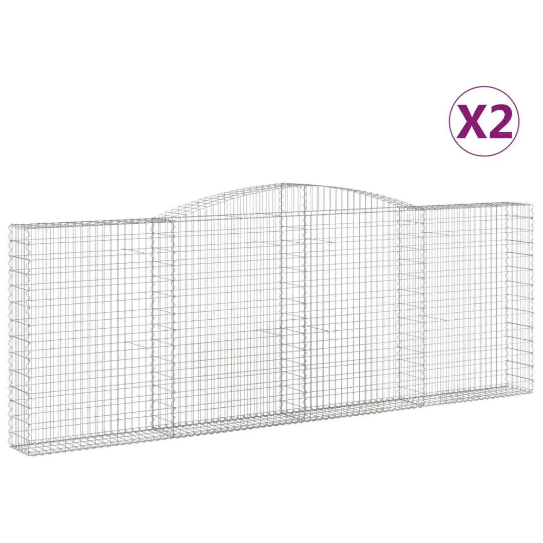 Vidaxl Gabionen Mit Hochbogen 2 Stk. 400x30x140/160cm Verzinktes Eisen günstig online kaufen