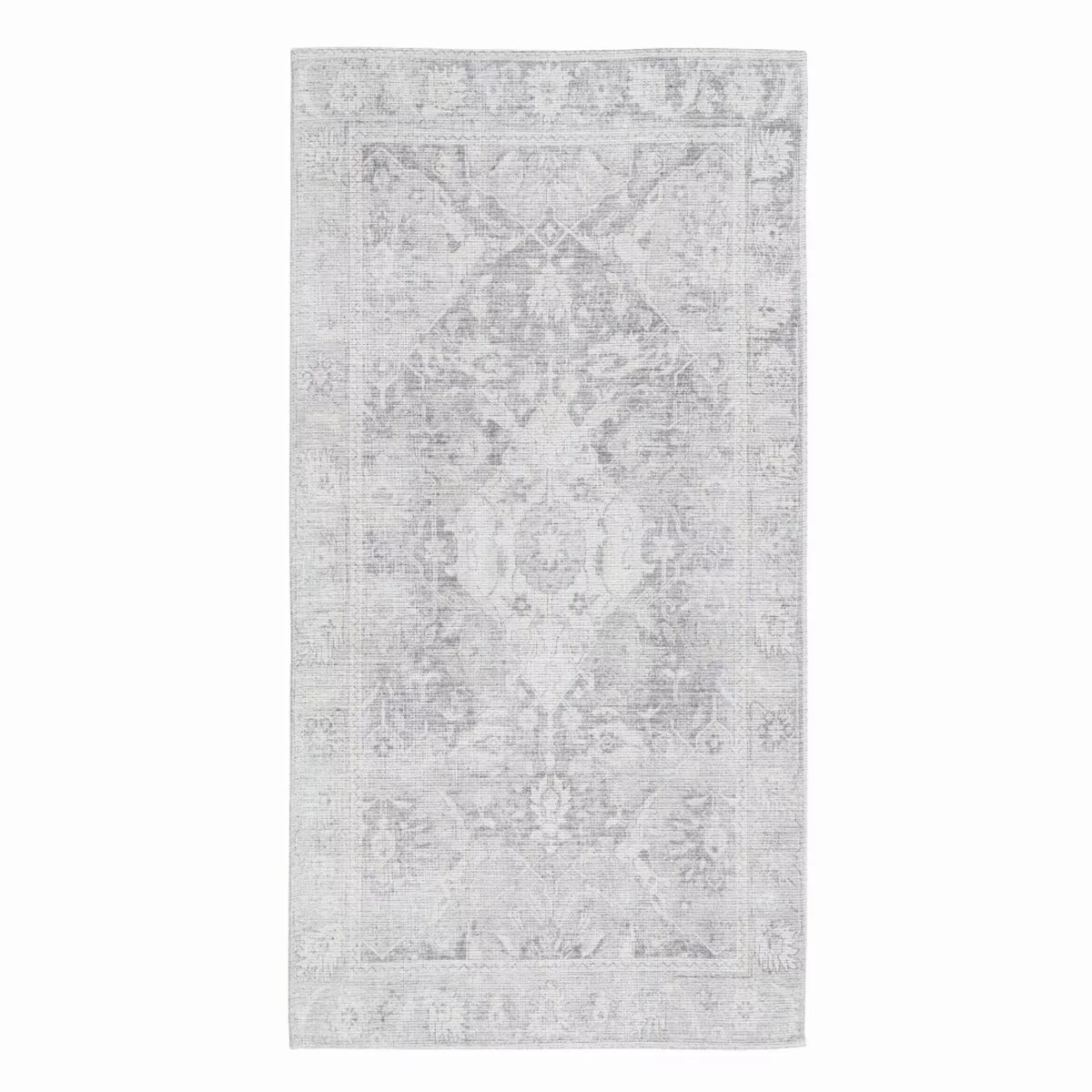 Teppich 80 X 150 Cm Grau Polyester Baumwolle günstig online kaufen