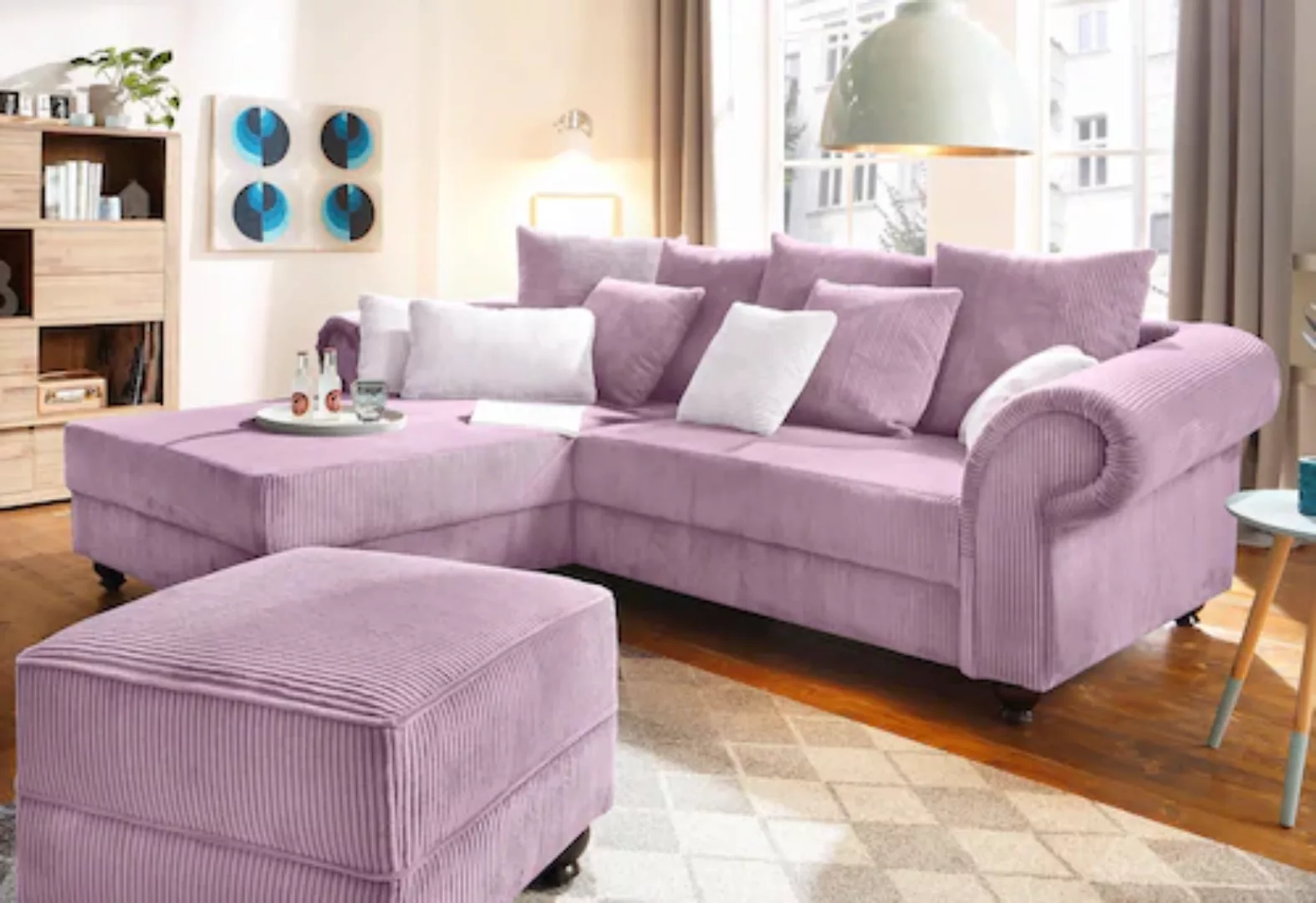Home affaire Ecksofa "King George King Henry, Mega Sofa, Breite 260cm, L-Fo günstig online kaufen