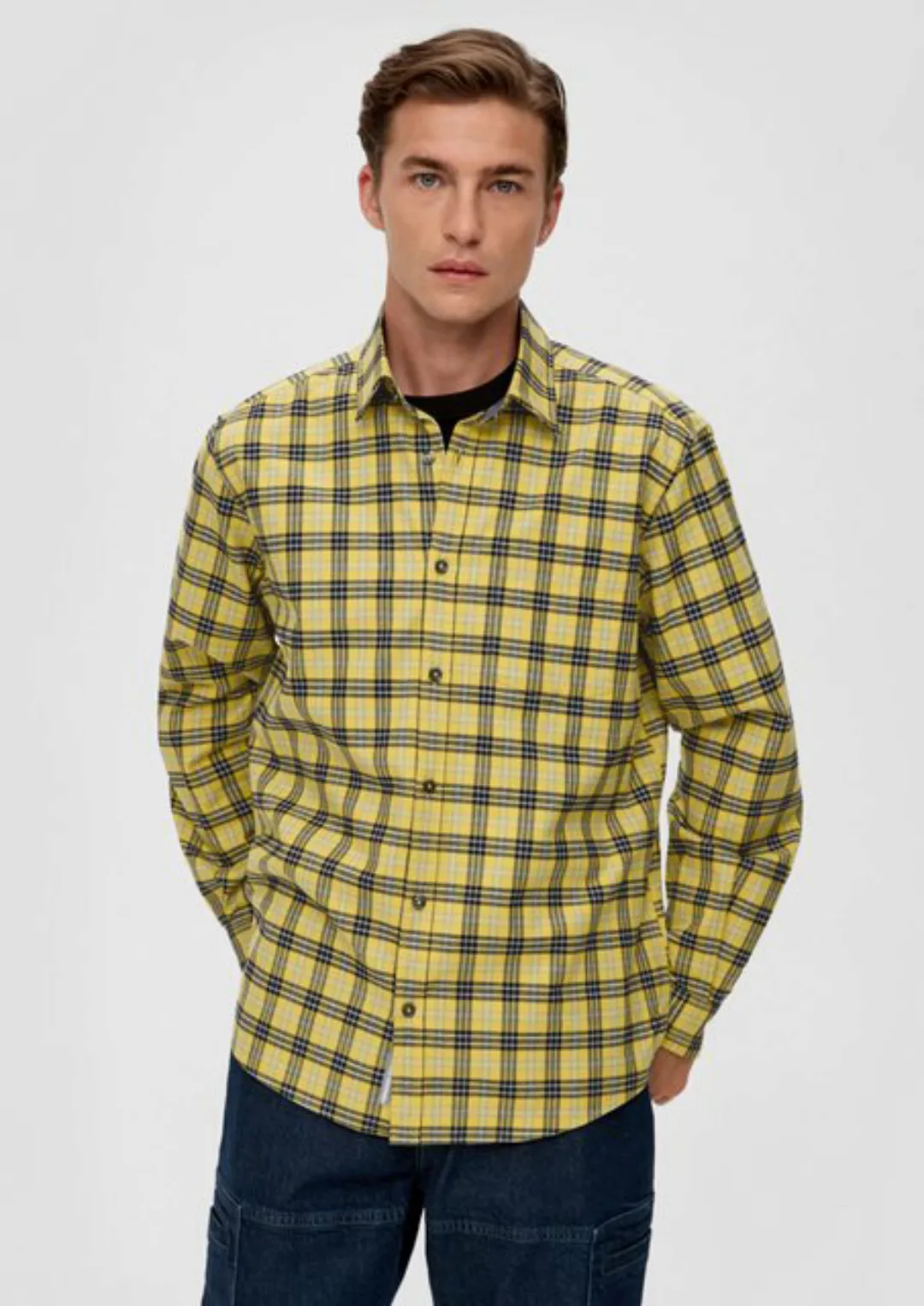 s.Oliver Langarmhemd Regular: Hemd aus Baumwolle Tape günstig online kaufen