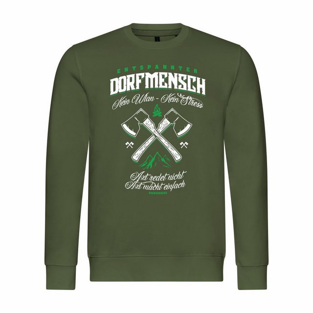 deinshirt Kapuzenpullover Herren Pullover Entspannter Dorfmensch Mit Print günstig online kaufen