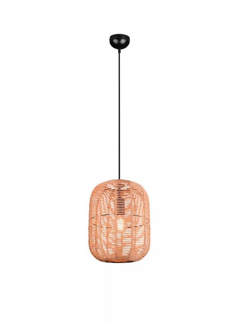 Pendelleuchte 1xE27 Braun 1 Stück Metall / Sisal Hellbraun günstig online kaufen