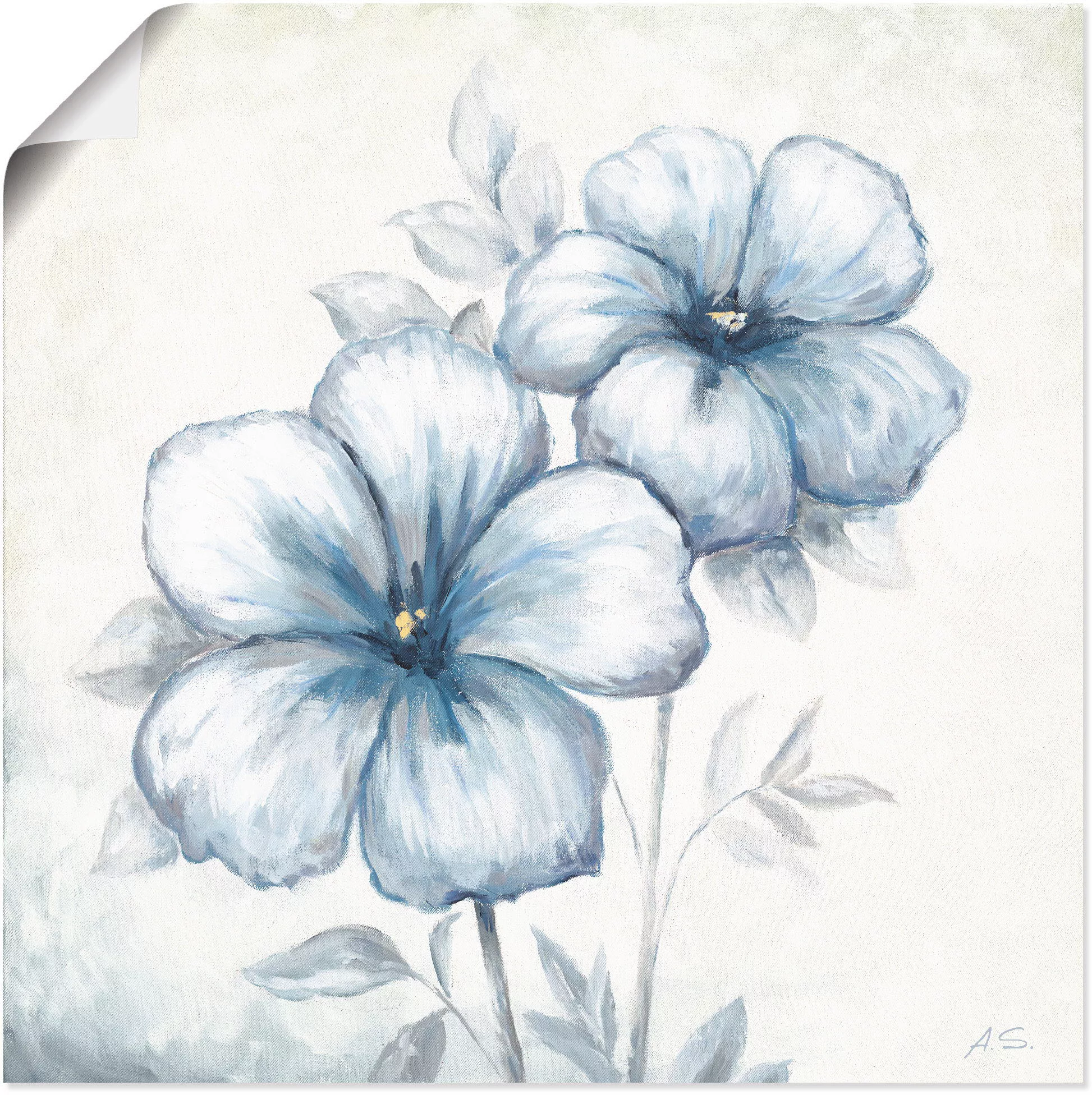 Artland Wandbild "Blauer Mohn", Blumen, (1 St.), als Leinwandbild, Poster, günstig online kaufen