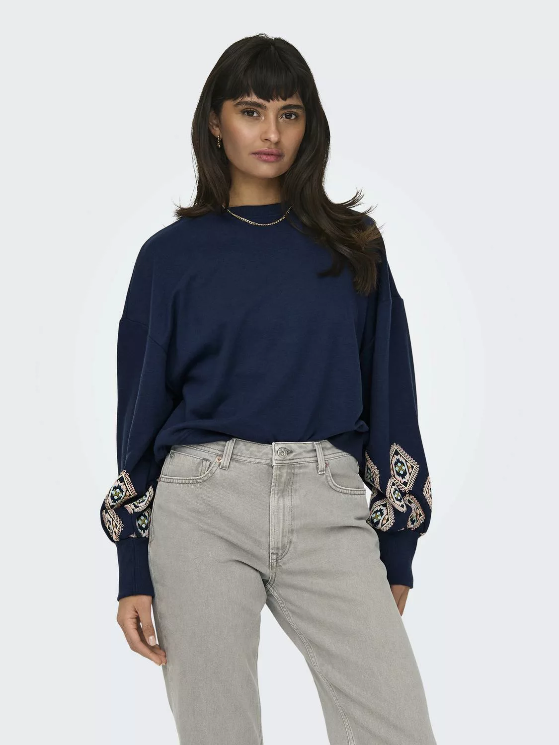 ONLY Sweatshirt "ONLBROOKE L/S O-NECK FLOWER SWT" günstig online kaufen