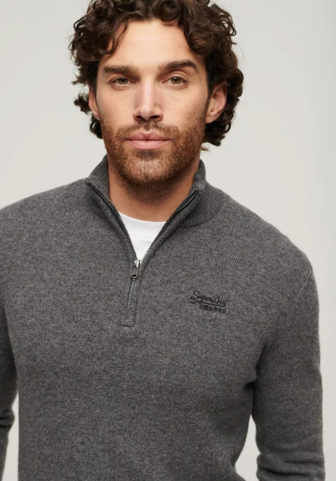 Superdry Strickpullover "ESSENTIAL EMB KNIT HALF ZIP" günstig online kaufen