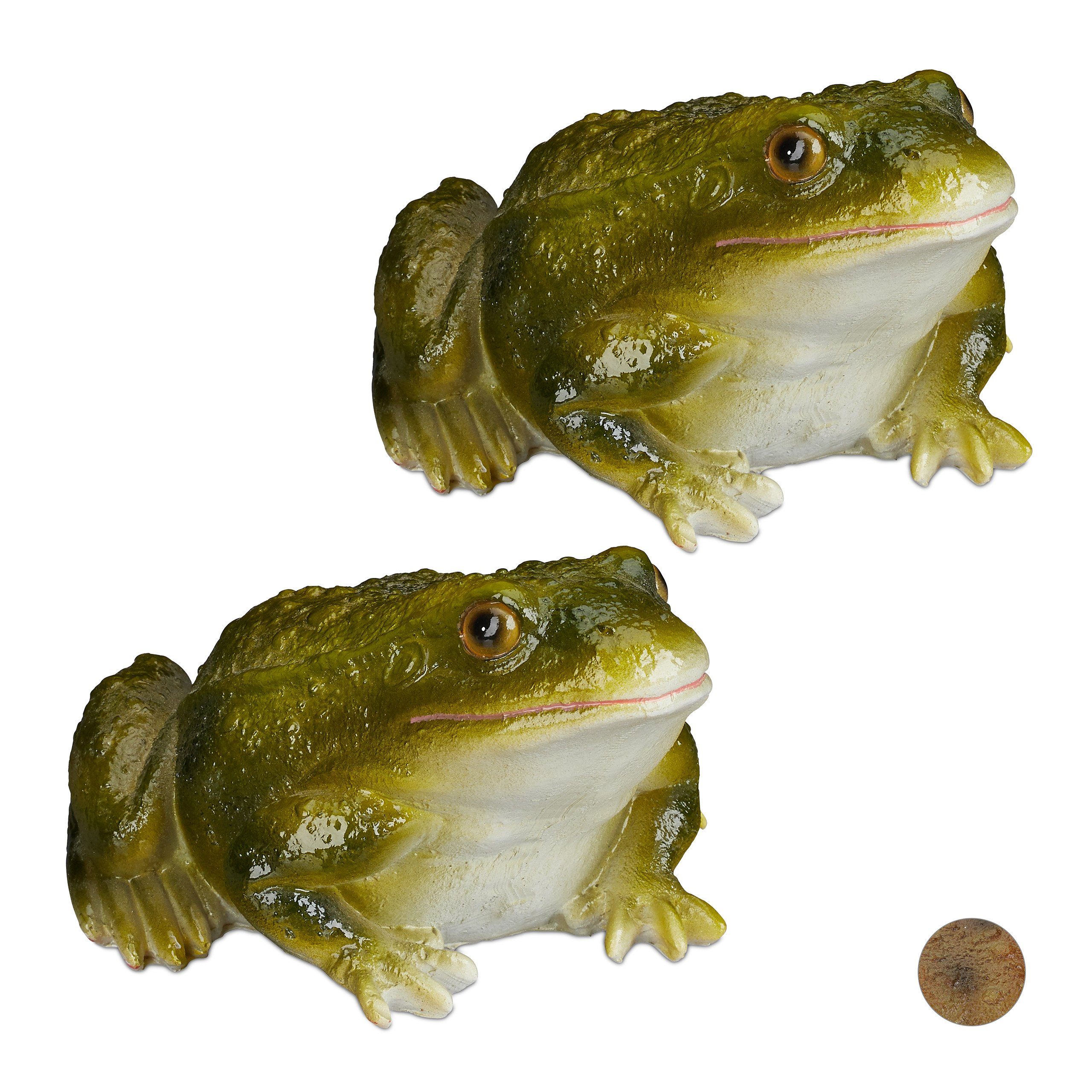 relaxdays Gartenfigur 2 x Gartenfigur Frosch günstig online kaufen