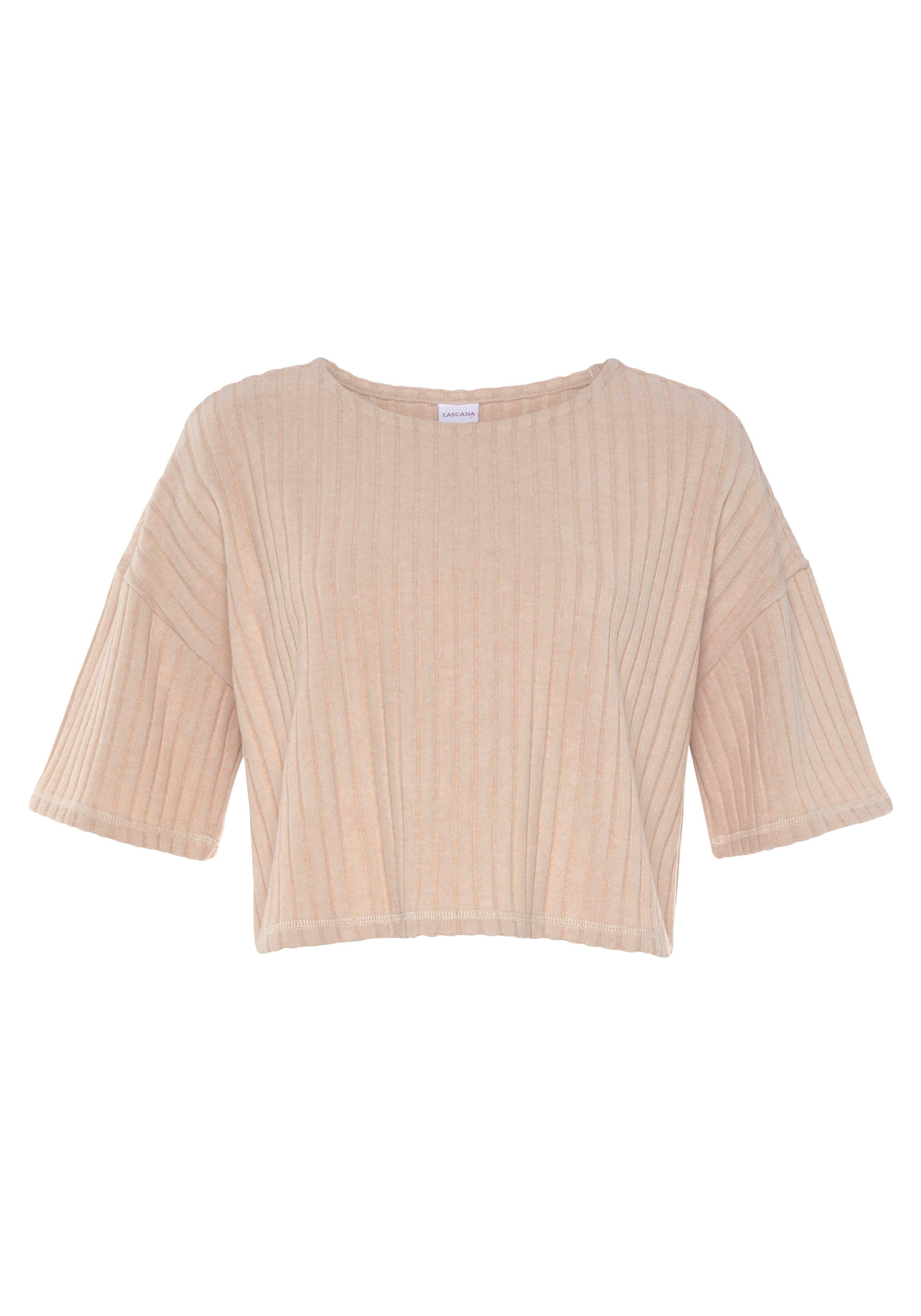 LASCANA 3/4-Arm-Shirt Lounge-/Strickshirt aus weichem Strick, günstig online kaufen