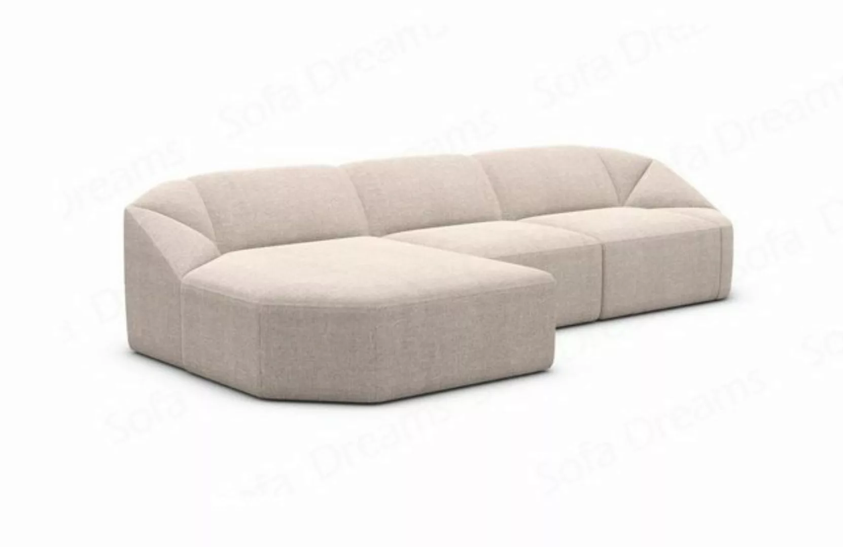 Sofa Dreams Ecksofa Designer Strukturstoff Sofa Cabrera L Form kurz Stoff C günstig online kaufen