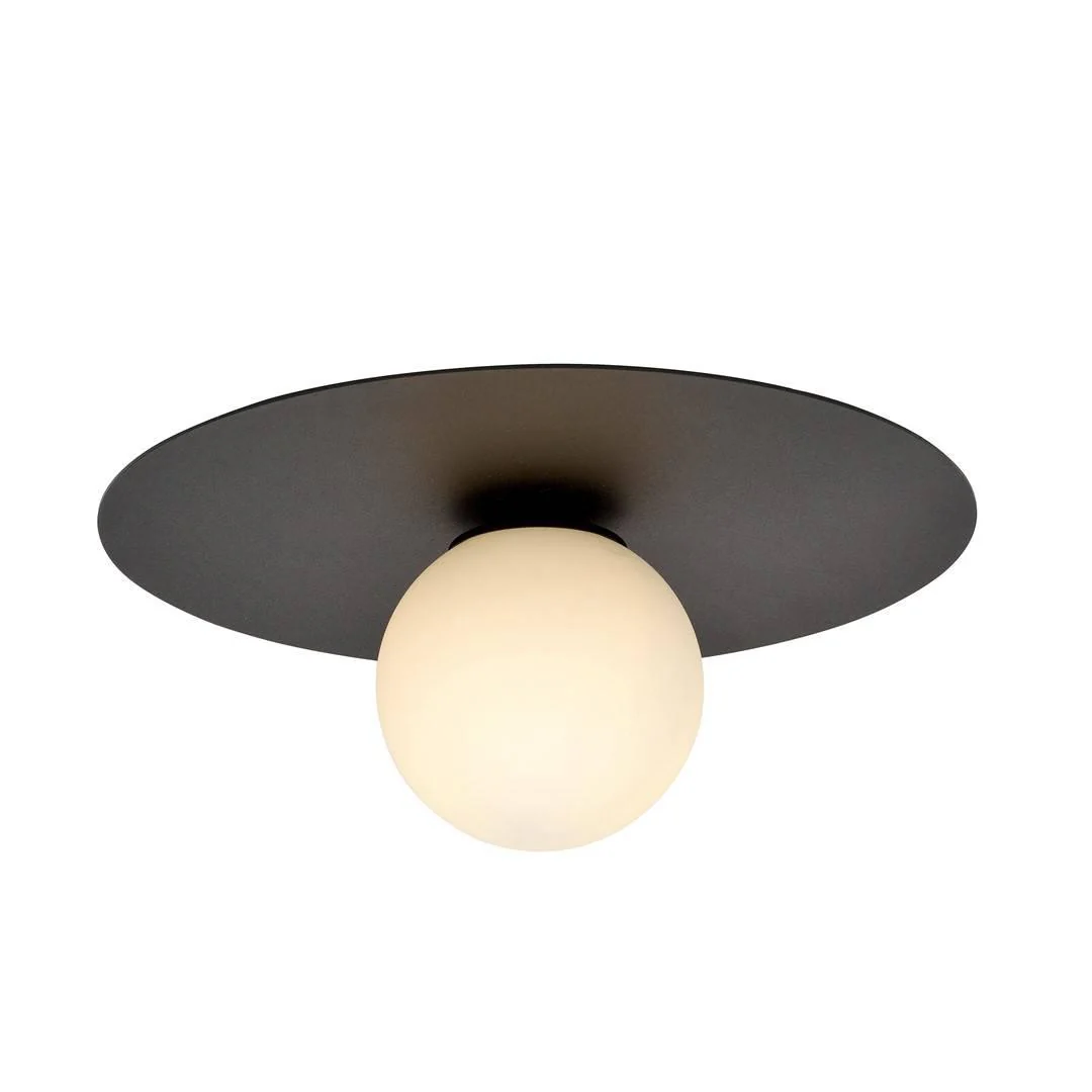 Deckenlampe Solar, schwarz/opal, einflammig günstig online kaufen