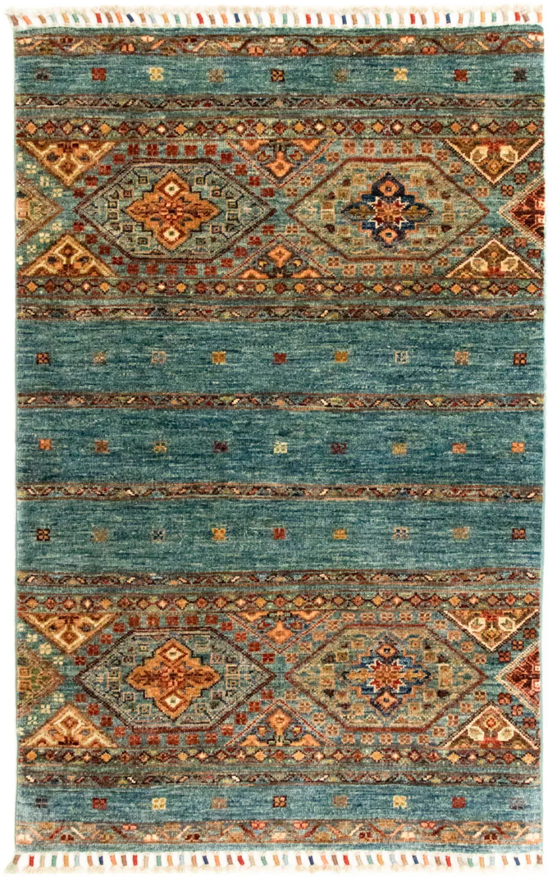 morgenland Wollteppich »Ziegler Modern Teppich handgeknüpft blau«, rechteck günstig online kaufen