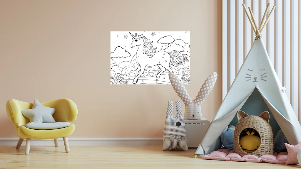queence Wandsticker "Einhorn auf Blumenwiese", (1 St.), DIY-Wandsticker zum günstig online kaufen