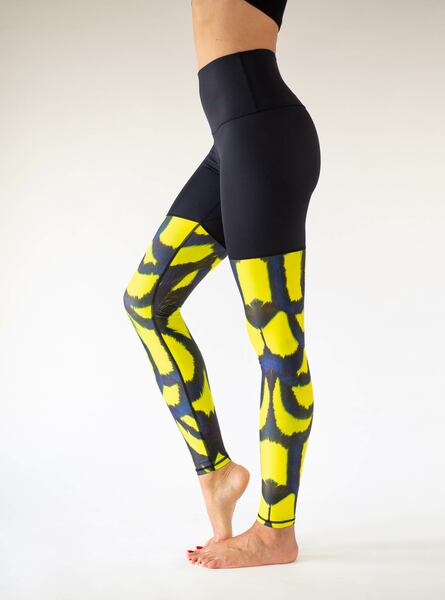 Yoga Leggings Schwarz Leopard, Tiger, Roots günstig online kaufen