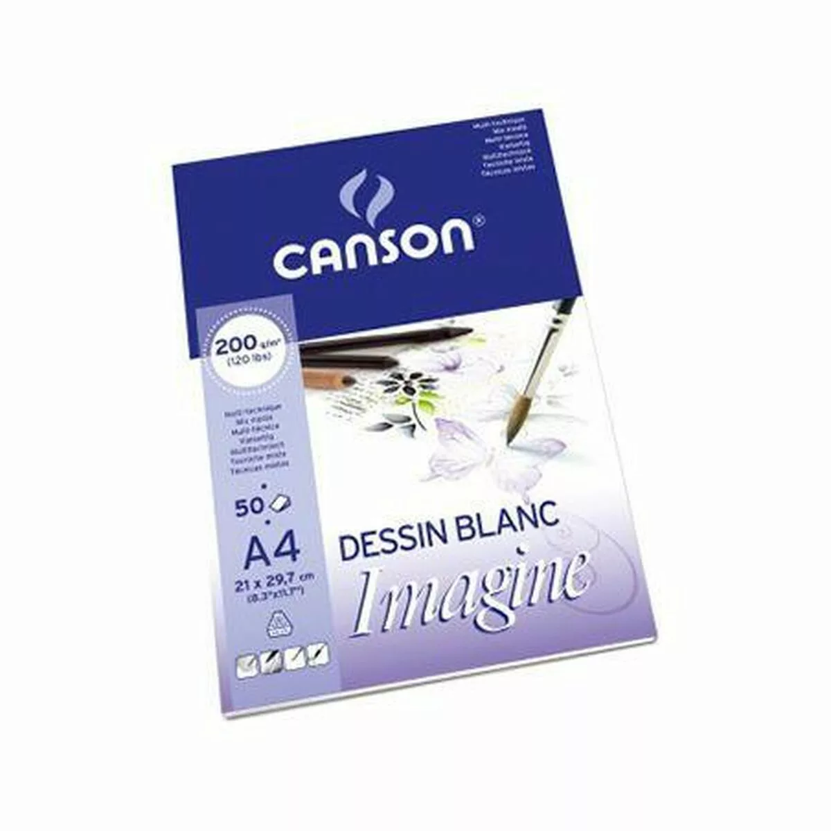 Zeichenblock Canson Imagine Weiß 200 G 50 Bettlaken 5 Stück (210 X 297 Mm) günstig online kaufen