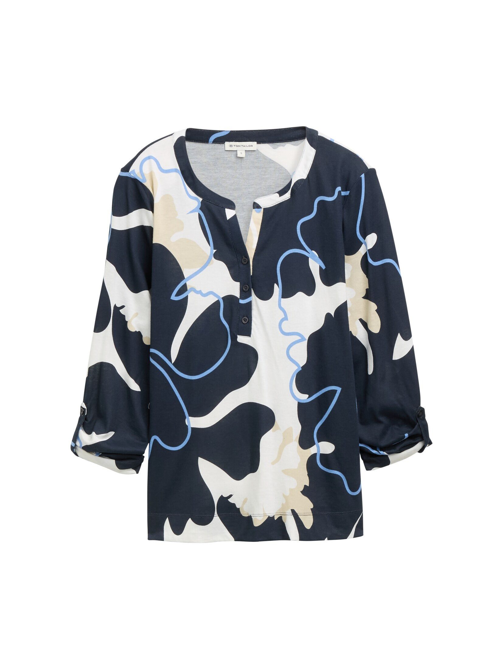 TOM TAILOR Langarmshirt mit All-Over Print günstig online kaufen