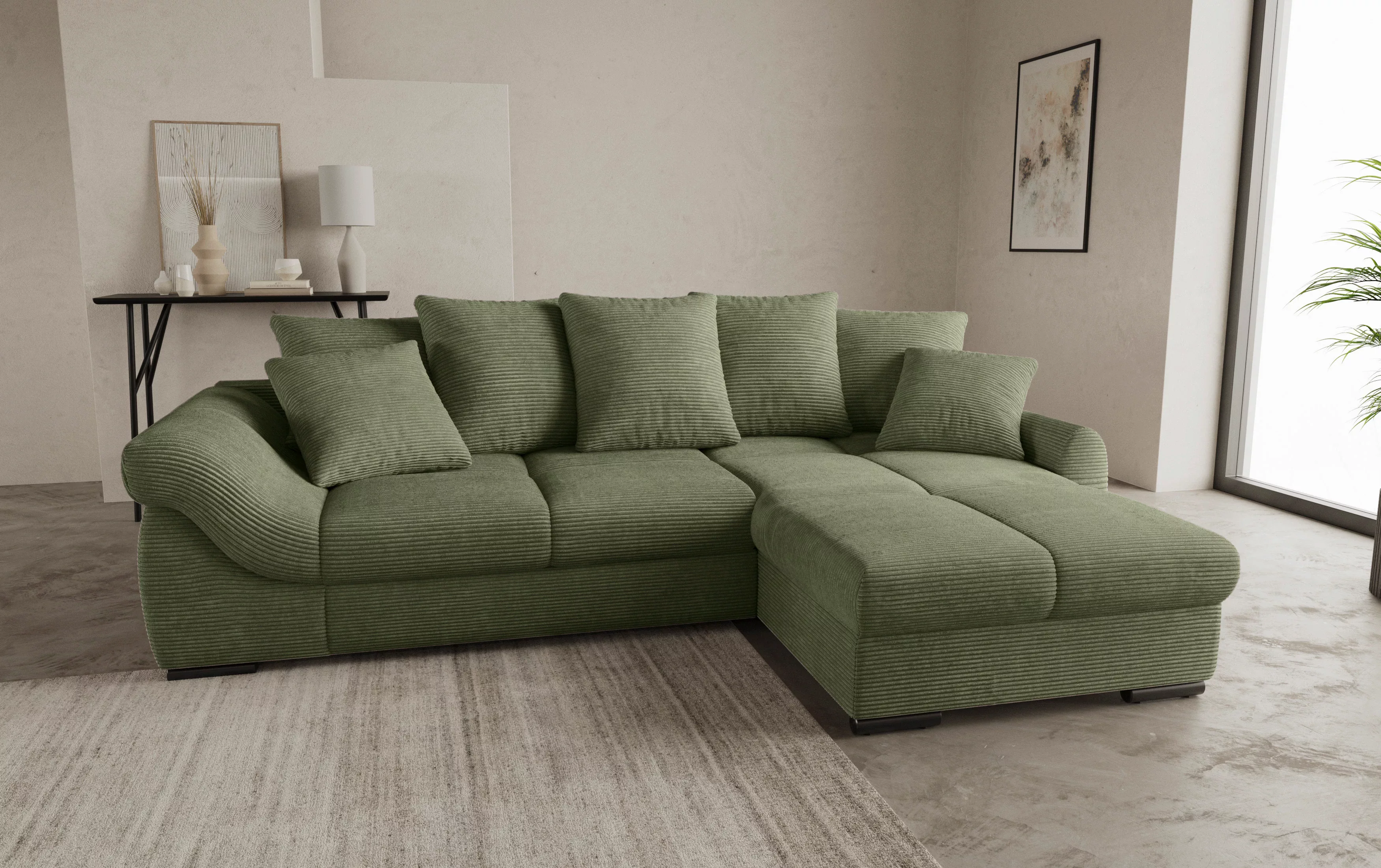 Mr. Couch Ecksofa "Livorno L-Form", inkl. Hochschläfer-Bettauszug, XL-Bettk günstig online kaufen