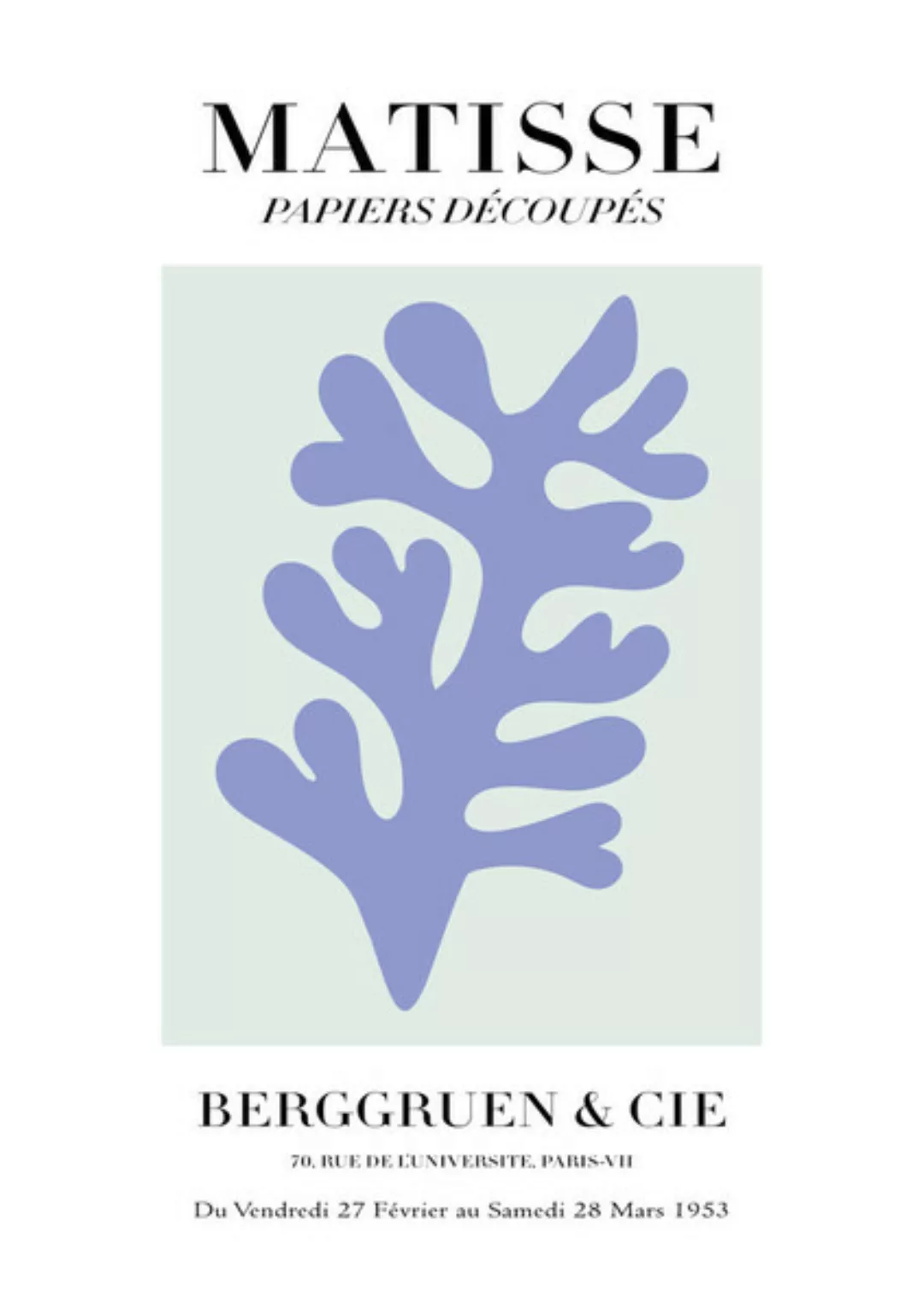Poster / Leinwandbild - Matisse - Papiers Découpés, Grau-violett günstig online kaufen