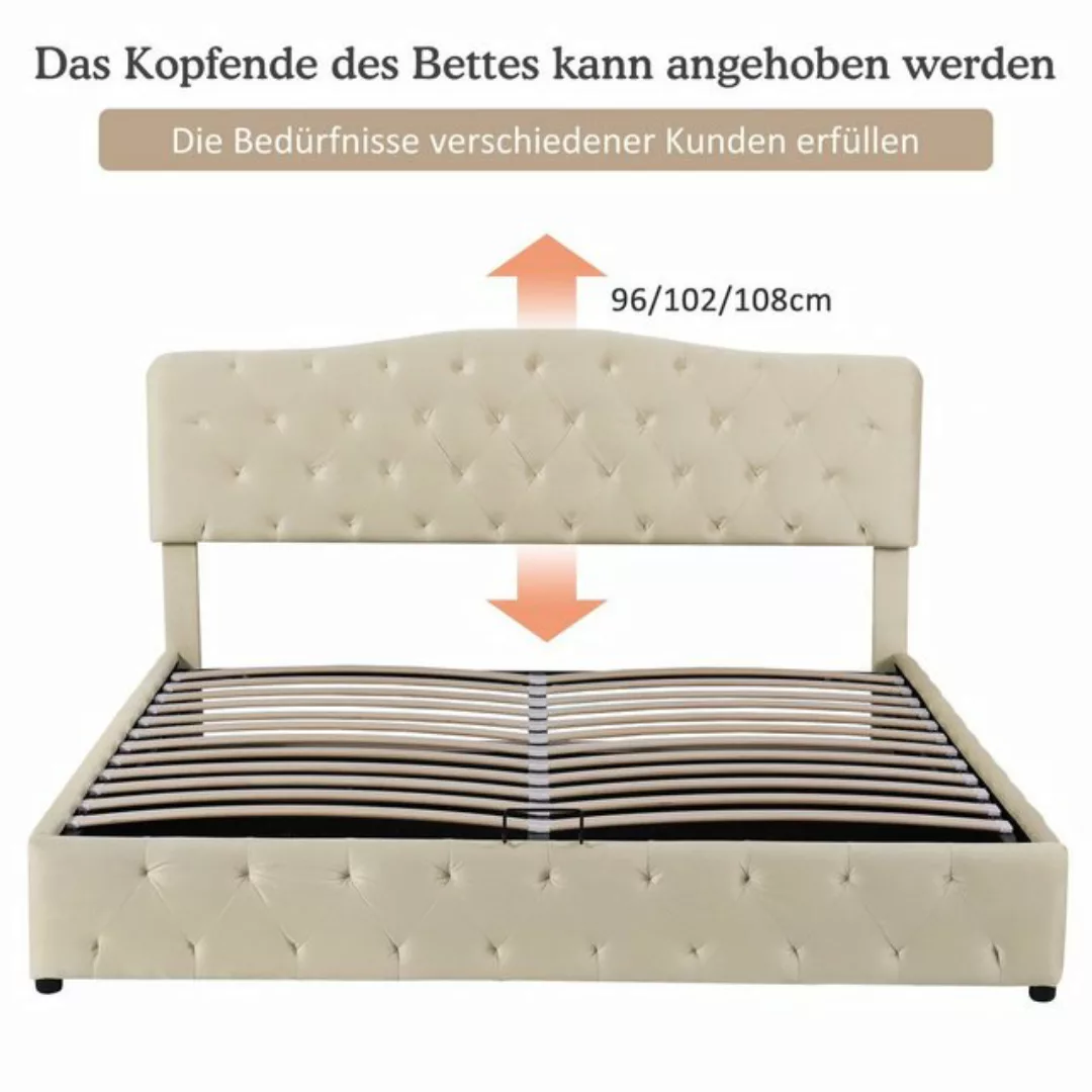 MODFU Polsterbett Doppelbett Bett hydraulisches Funktionsbett (mit Lattenro günstig online kaufen