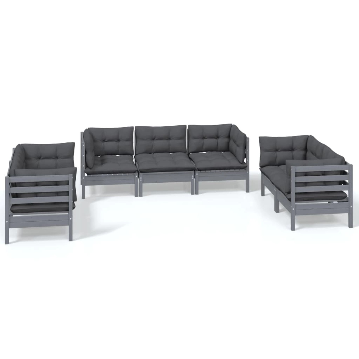 7-tlg. Garten-lounge-set Mit Kissen Kiefer Massivholz günstig online kaufen