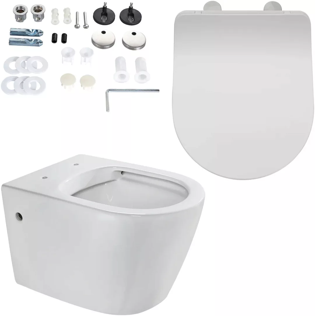 welltime Tiefspül-WC »Vigo«, spülrandlose Toilette aus Sanitärkeramik, inkl günstig online kaufen
